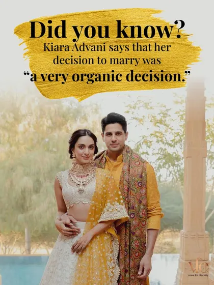 Kiara Advani's decision to marry was "a very organic decision." This speaks to a love that unfolds naturally, without force or timelines.