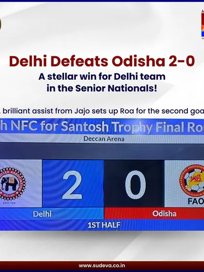 A great 2-0 win for the Delhi team against Odisha in the Senior Nationals for the Santosh Trophy. A brilliant assist from our player Jajo set up the second goal, proving our players make an impact at every level.
