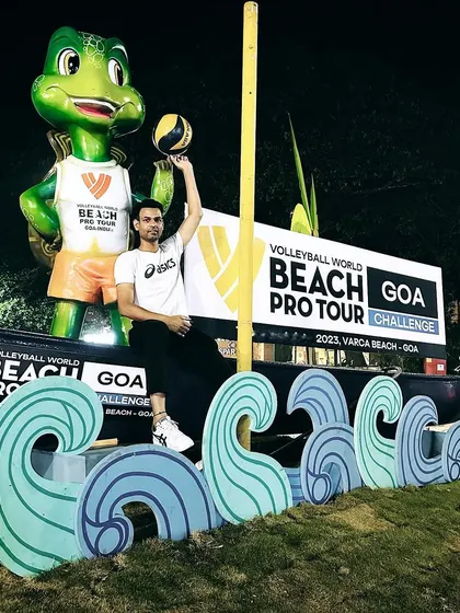 At the Volleyball World Beach Pro Tour in Goa. It's important to enjoy every aspect of the sport, including the fun and exciting atmosphere of beach volleyball.