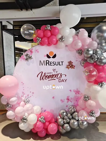 A beautiful setup for a corporate Women's Day celebration.