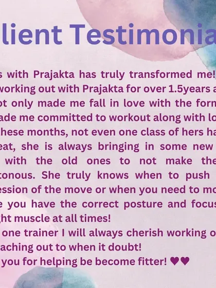 "Not even one class of hers has been a repeat." I cherish this feedback. I work hard to keep my classes fresh and challenging, knowing when to push for progression and when to modify for correct posture. Thank you for trusting me for over 1.5 years.