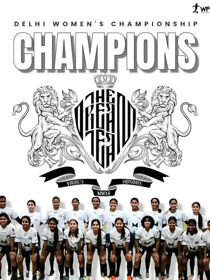 Champions. This powerful image represents the success of our Dream Team Women, who conquered the Delhi Women's Championship. It symbolizes the peak of our player development pathway.