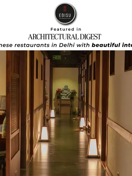 We are proud to be featured in Architectural Digest for our beautiful interiors. Our hallway, lined with shoji screens, creates a serene path into the heart of our restaurant.