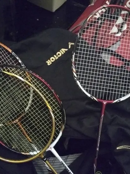 A collection of rackets ready for our players. We've got gear for everyone.