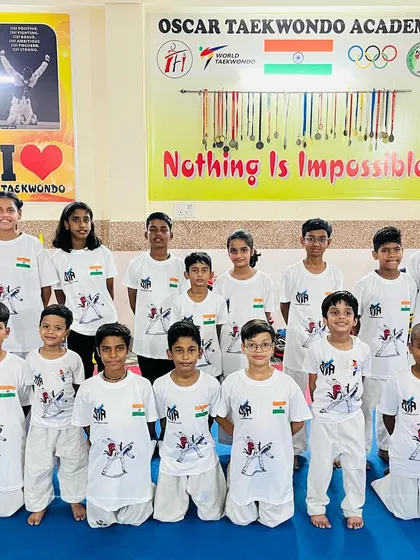 Team Oscar united in our academy t-shirts. We carry the spirit of champions and the pride of our country.