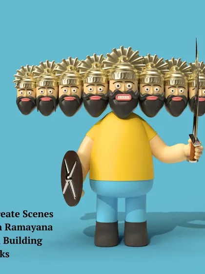 Recreate scenes from the Ramayana with building blocks at our hands-on Dussehra camp.