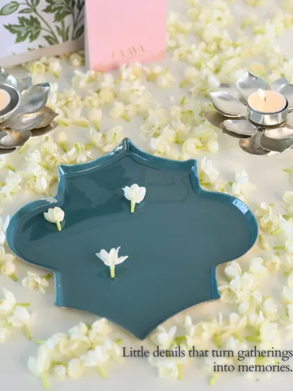 Little details that turn gatherings into memories. The Aakar tray is a perfect example of how a beautifully shaped plate can become a cherished part of your festive traditions.