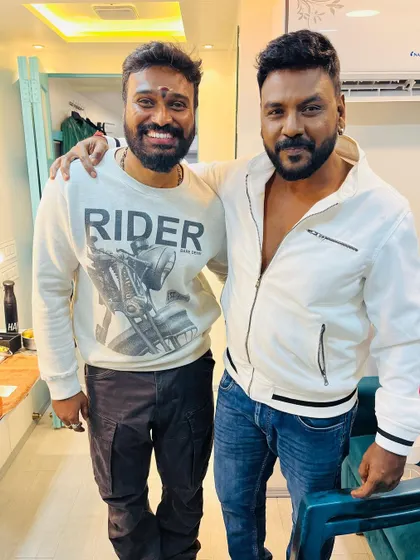 With one of my biggest inspirations, Lawrence Master. He is the king of grace, and it was an honor to meet him on the sets of a Zee Tamil show.