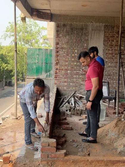 Overseeing the brickwork at a new construction site. My involvement starts from the very beginning to ensure the quality of every single detail.