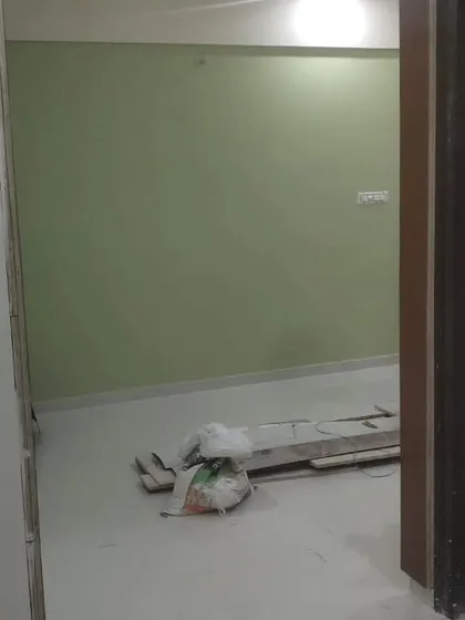 Sometimes simplicity is best. Here is a room with a clean, smooth coat of sage green paint, creating a calm and refreshing space.