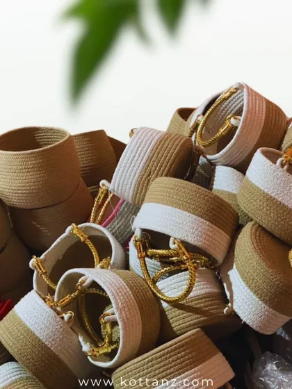 Sustainable and eco-friendly can be classy. These hamper baskets are made from recycled cotton rope with our signature gold handle, perfect for a chic welcome hamper.