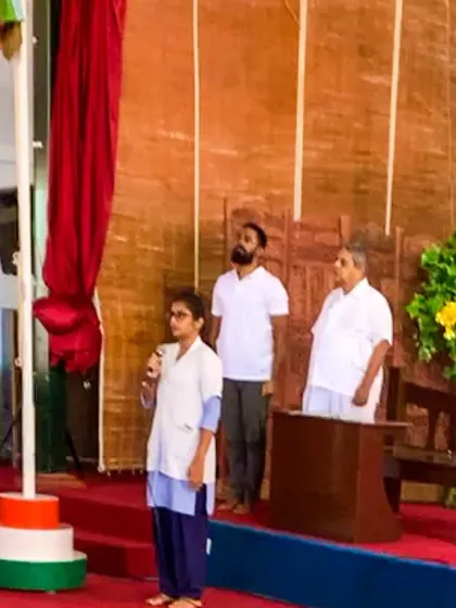 Images from the flag hoisting ceremony at S-VYASA University. Receiving blessings from Guruji on such an auspicious occasion was a profound experience.