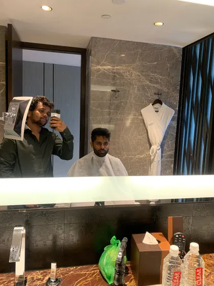 The beginning of a session with Suryakumar Yadav, setting up for a precision cut.