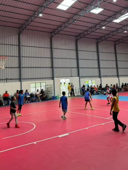A full view of our facility during a tournament, bustling with energy and competition.