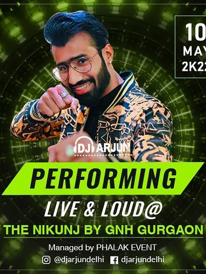 A gig poster for a party at The Nikunj by GNH, Gurgaon. I am the go-to DJ for many of the large and popular wedding venues in the city.