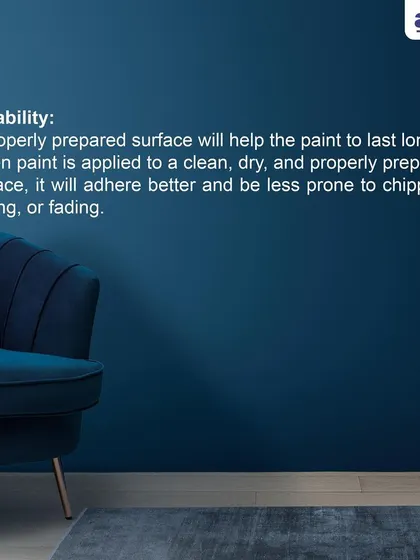 This deep blue accent wall creates a sense of calm and sophistication. A properly prepared surface ensures the colour is rich and consistent, leading to a durable finish that resists chipping and fading for years to come.