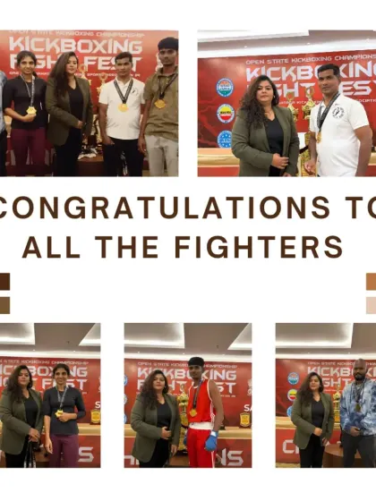 A fantastic result from the Open State Kickboxing Championship. Our fighters Lakshmi, Abhishek, Balraj, and Rajith all secured gold medals, a clean sweep that speaks to their dedication and the high standard of our kickboxing program.