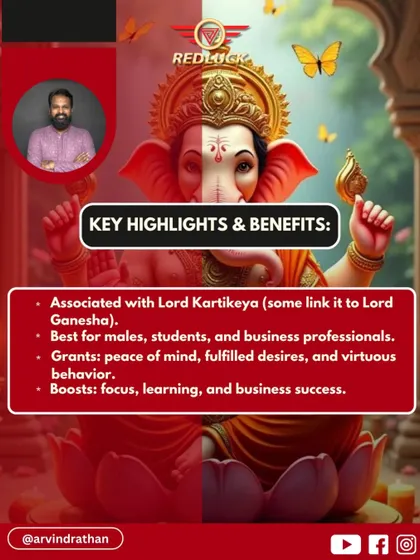 The key benefits of the 6 Mukhi Rudraksha include peace of mind, fulfilled desires, and virtuous behavior. It is especially beneficial for males, students, and business professionals, as it boosts focus and learning.