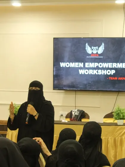 Another powerful speaker at our workshop, sharing insights and motivating the attendees. We believe in the power of shared stories and experiences to uplift the entire community.