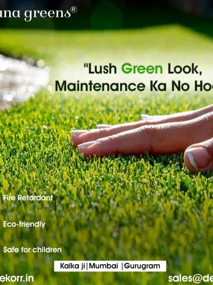 "Lush green look, maintenance ka no hook!" Our artificial grass is fire-retardant, eco-friendly, and safe for children, making it the perfect worry-free solution for any family home.