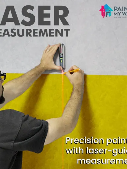 No more struggling with a tape measure. I use a laser measurement tool to get precise readings in seconds, ensuring your painting project is as easy and stress-free as possible.