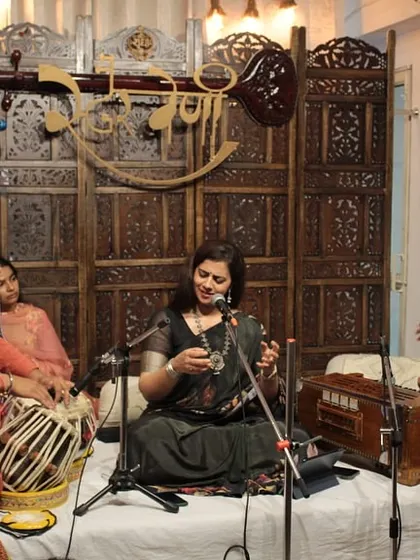 The artists in conversation through their music. The smiles and gestures exchanged between the vocalist, tabla player, and harmonium player are as much a part of the performance as the notes themselves.