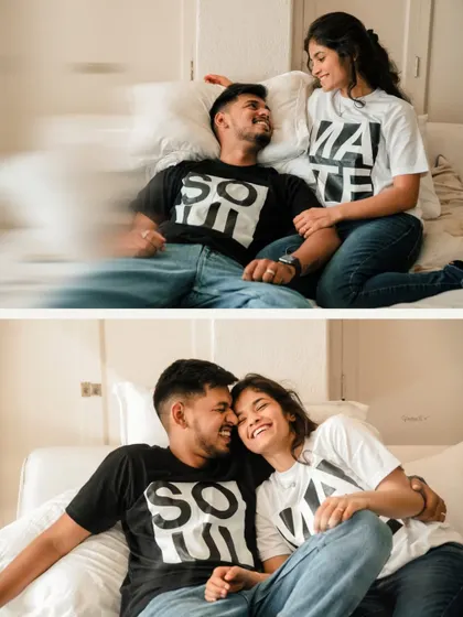 Fun, playful, and full of laughter. An indoor pillow fight session is a great way to capture your candid chemistry and create memories that are authentically you.