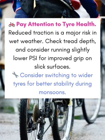 Wet roads mean less traction. We can help you check your tyre health and tread depth, and even suggest wider tyres for better stability on slick surfaces.