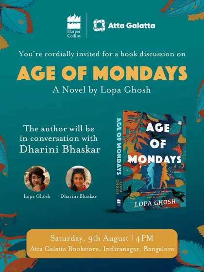 A heartfelt discussion on love, loss, and magical escapes with author Lopa Ghosh for her novel 'Age of Mondays'. Our book talks are a space for deep and engaging conversations.