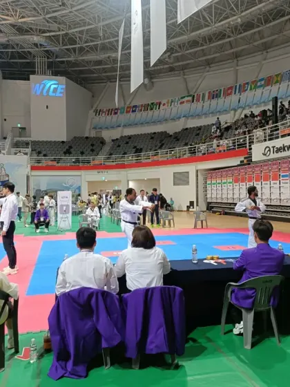 Another angle of the Poomsae competition floor at the World Taekwondo Culture Expo.