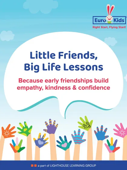 Little friends, big life lessons. This image highlights our philosophy that early friendships are foundational, helping build empathy, kindness, and the confidence to navigate social situations.