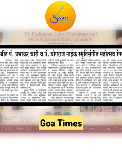 Heartfelt gratitude to Goa Times for their article on our tribute concerts. Print media plays a crucial role in reaching readers across the state.