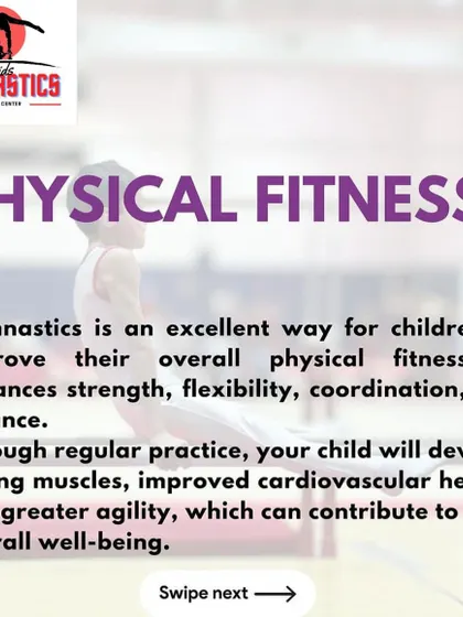 The first reason is physical fitness. Gymnastics is a complete workout that improves strength, flexibility, coordination, and balance for overall well-being.