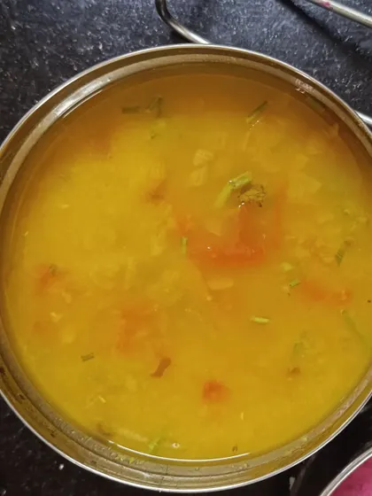 A simple bowl of yellow dal, a comforting and essential part of any Indian meal. It's light, healthy, and pairs perfectly with both rice and roti.