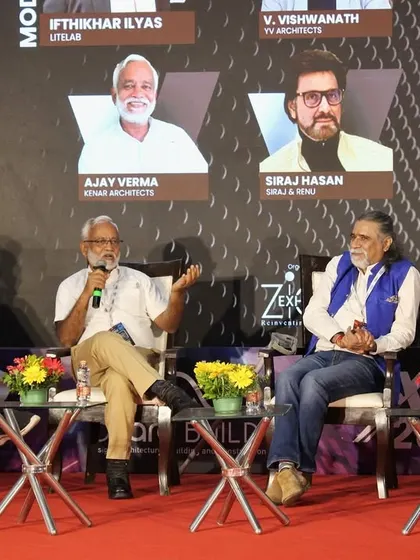 Here I am sharing my thoughts during the panel discussion. I believe that lighting is not just functional; it's an art form that crafts ambiance and atmosphere in every space I design.