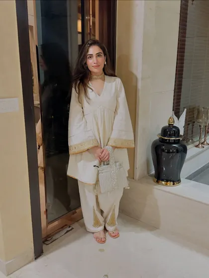 A classic pose in my Rakhi outfit. This shows how a simple, well-designed outfit can be incredibly impactful.