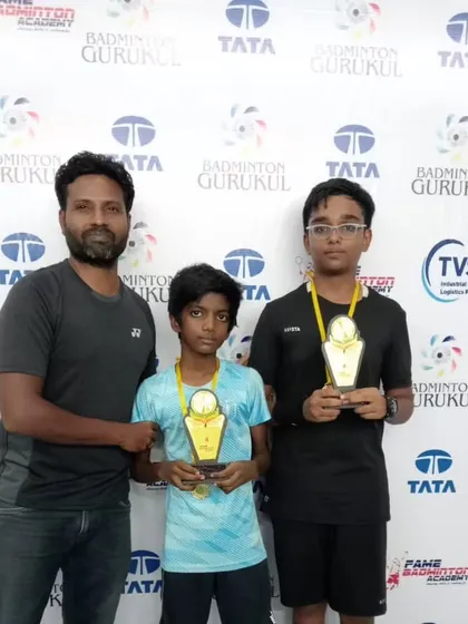 Winners from our Intra-Academy tournament at Fame Badminton Academy, Chennai, fostering growth and sportsmanship.