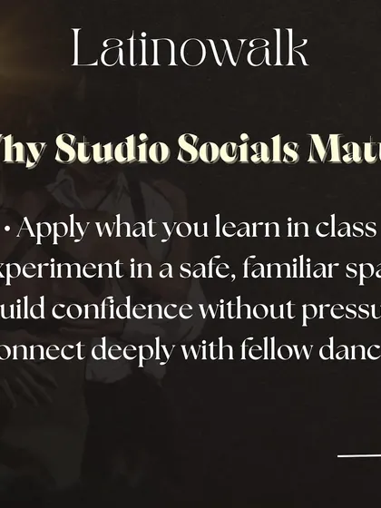 Why are studio socials important? They are a safe space to apply what you learn, build confidence without pressure, and connect with your fellow dancers.