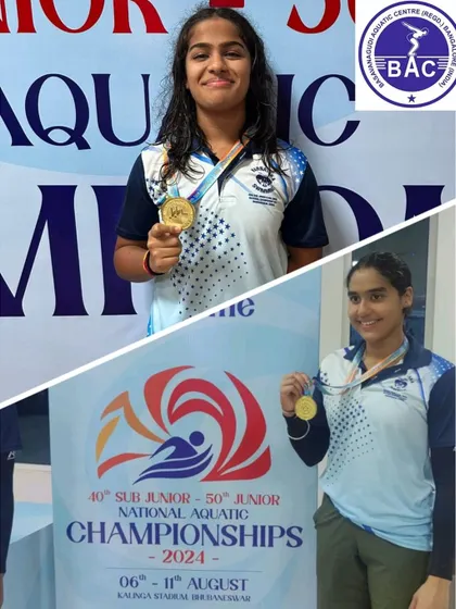 Our golden girls Hashika and Vihitha after their wins.