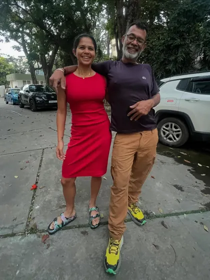 With my partner in crime, Ankush. Having a strong support system is key, both in life and in sport.