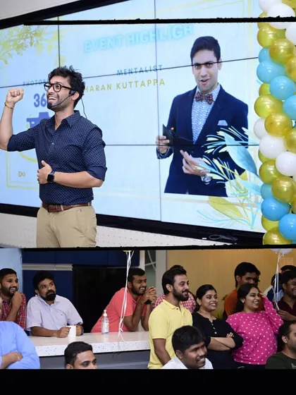 A split view showing my performance on stage and the captivated audience. It's all about the shared experience.