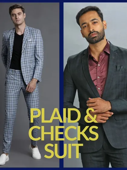 An essential suit style: Plaid & Checks. A versatile option that can be dressed up or down for various occasions.