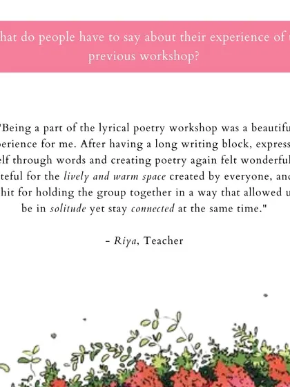 A teacher's reflection: "After having a long writing block, expressing myself through words and creating poetry again felt wonderful."