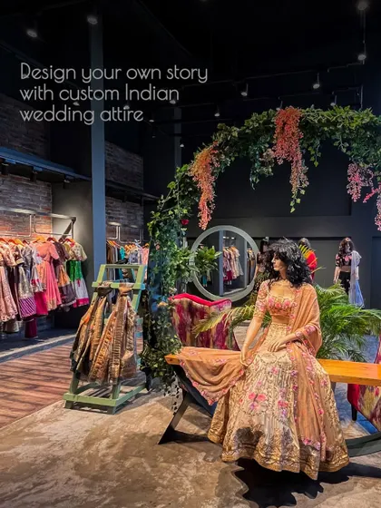 Design your own story with custom Indian wedding attire. My studio is a space where you can discover the power of customisation and create a masterpiece.