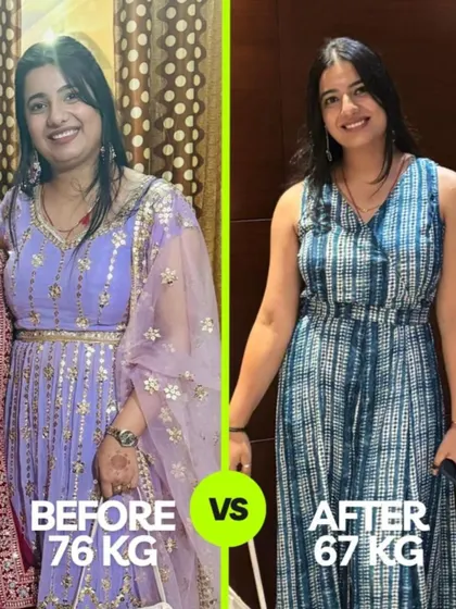Meet Neha, who transformed from 76 kg to 67 kg through commitment, consistency, and discipline. This is another success story from our community, and you could be next.