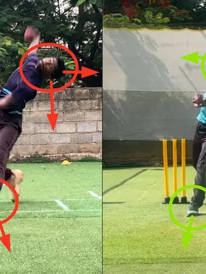 This leg spinner was prone to injury due to a complete body collapse. We reconstructed his action over three months, focusing on front foot control and an upright body position to create a safer and more effective delivery.