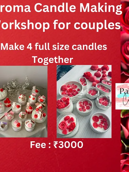 Our special couples' aroma candle making workshop is a popular choice for a creative date. Together, you can make four full-size candles to take home.