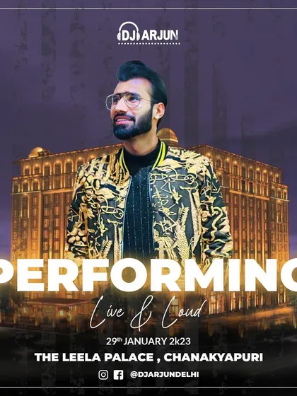 A gig at The Leela Palace, Chanakyapuri, one of Delhi's most iconic luxury hotels. This shows my experience with high-profile weddings and venues.