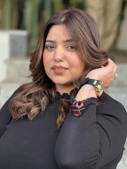 A beautiful cool brown balayage. This look was created using Wella Blondorplex for lightening and Koleston Perfect for toning, resulting in a sophisticated and modern brunette style.