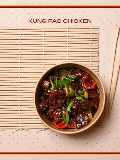 A true classic, my Kung Pao Chicken is sweet, savory, and a little spicy. It's packed with tender chicken, peanuts, and vegetables, perfect for any party menu.